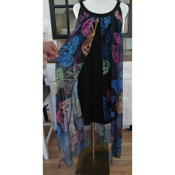 unknown Dresses & Skirts - Women's Large Sheer Butterfly Long Dress Boho Lady Beachy Flowy Lightweight Fun